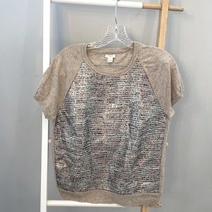 J Crew Factory metallic front sweater M